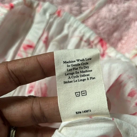 LoveShackFancy Pink Floral Crop Top - Picture 9 of 13